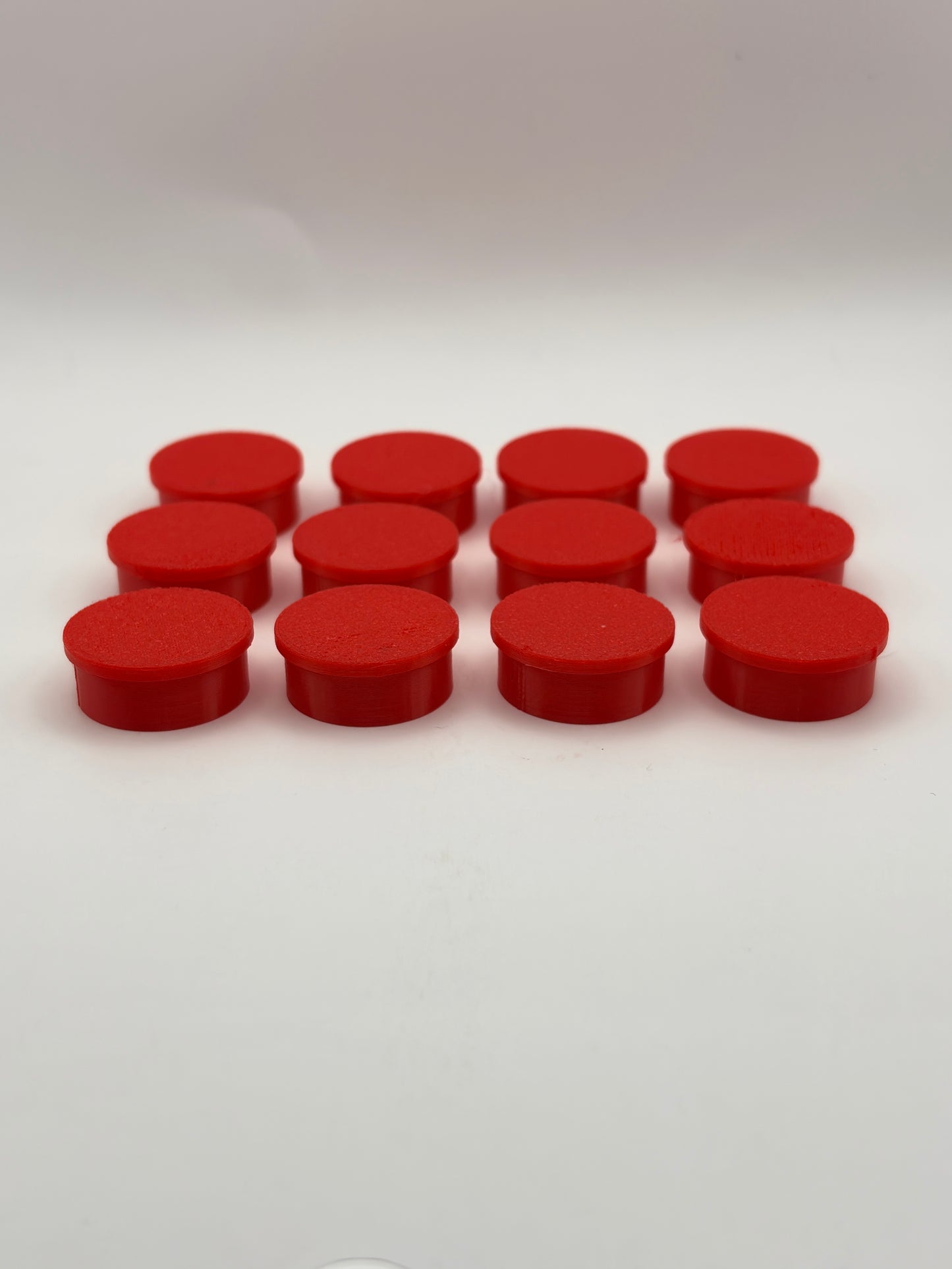 Red TPU vial caps for 10ml vials, [round/hexagon] shape, 12 pack — Vial Cap by Vial Buddy