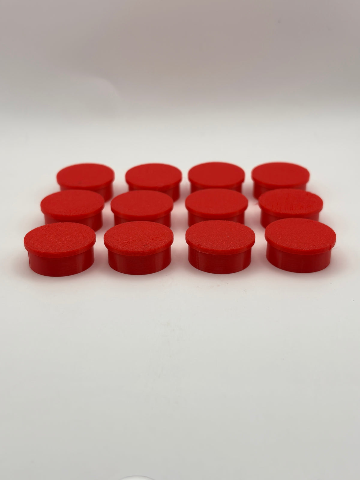 Red TPU vial caps for 10ml vials, [round/hexagon] shape, 12 pack — Vial Cap by Vial Buddy