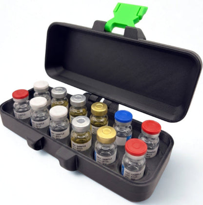 3ml x 12 black and green storage holder case
