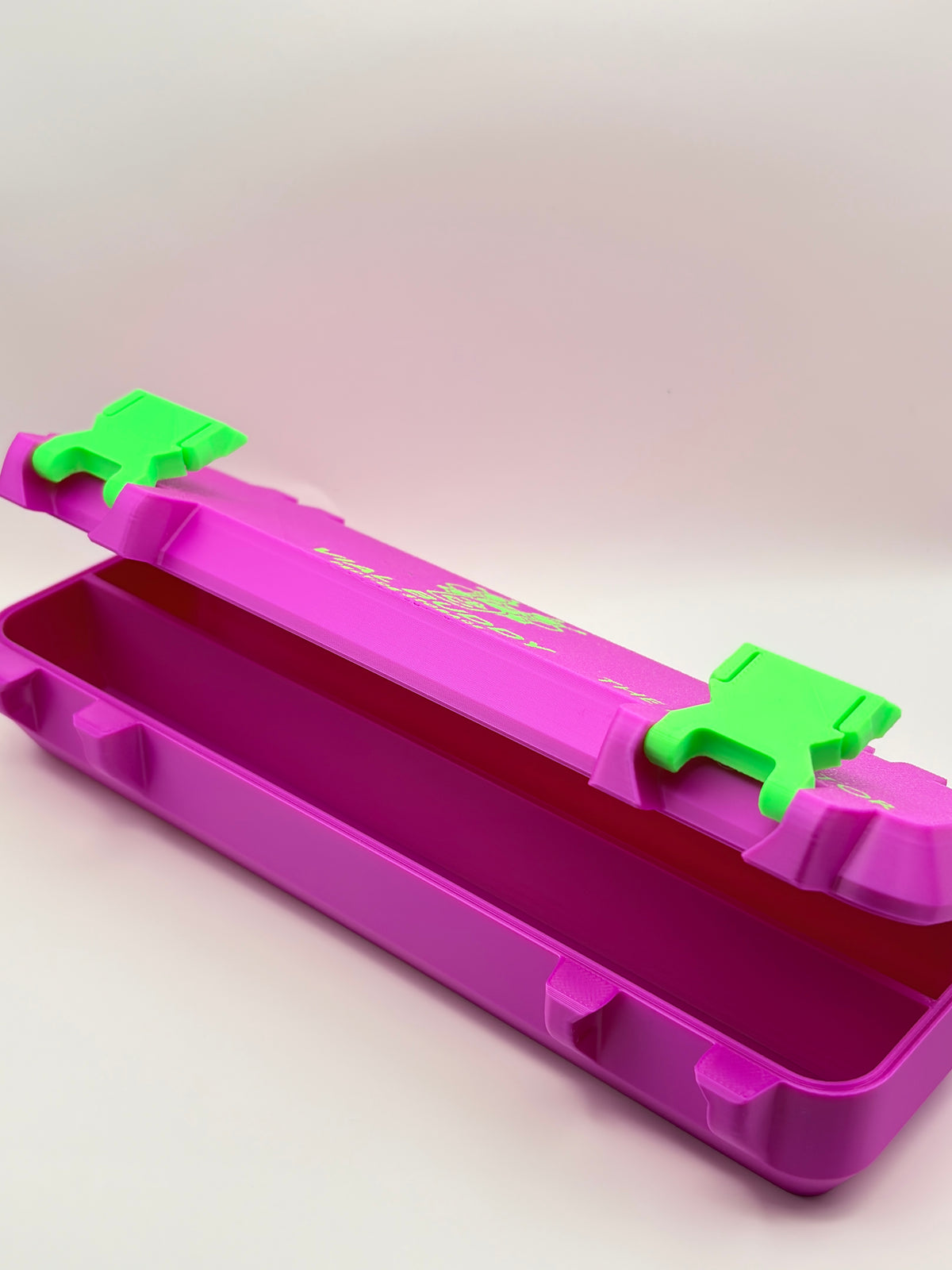 purple and green 3d printed syringe carrying holder storage case for insulin and peptide pens and your syringes
