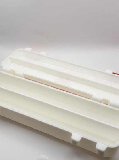 white and red 3d printed syringe carrying holder storage case for insulin and peptide pens and your syringes