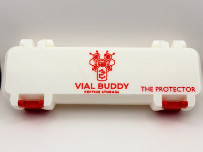 white and red 3d printed syringe carrying holder storage case for insulin and peptide pens and your syringes
