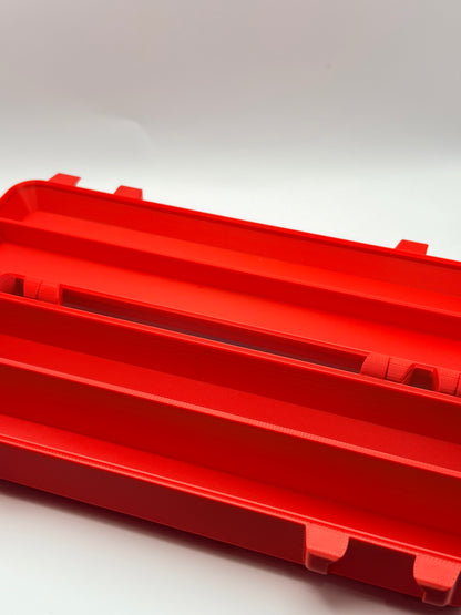 red and blue 3d printed syringe carrying holder storage case for insulin and peptide pens and your syringes