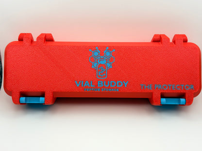 red and blue 3d printed syringe carrying holder storage case for insulin and peptide pens and your syringes