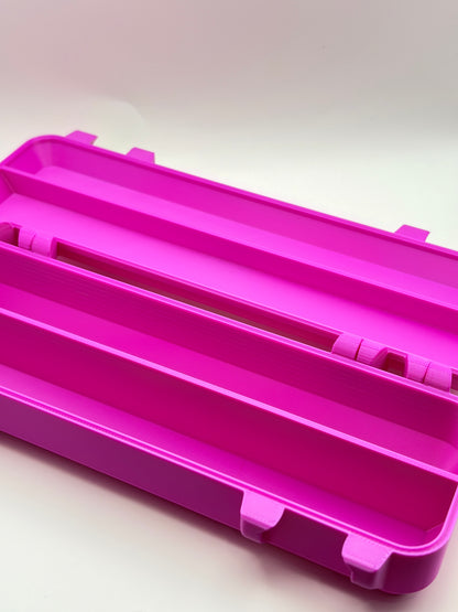 purple and green 3d printed syringe carrying holder storage case for insulin and peptide pens and your syringes