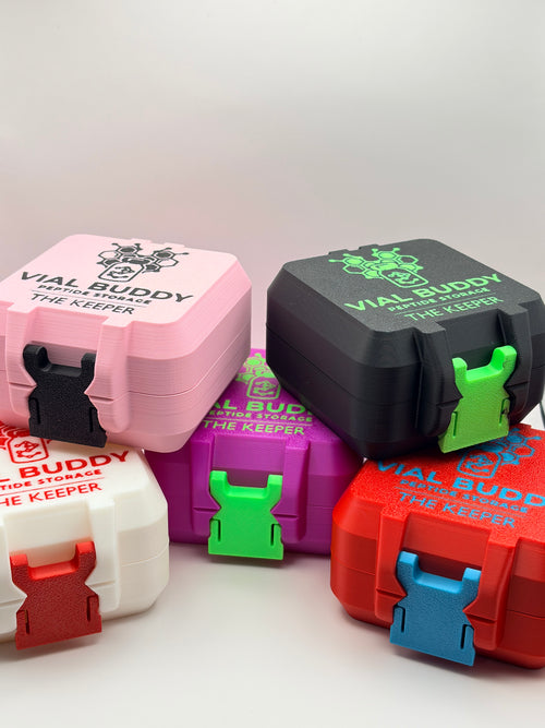 3D printed 3ml vial holder for peptide storage