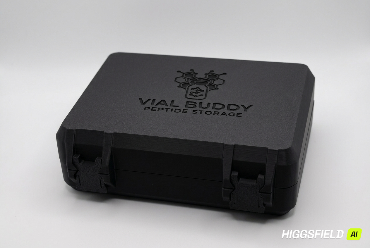 Onyx black 3D printed large combo storage box for TRT and peptide vials — The Armoury by Vial Buddy