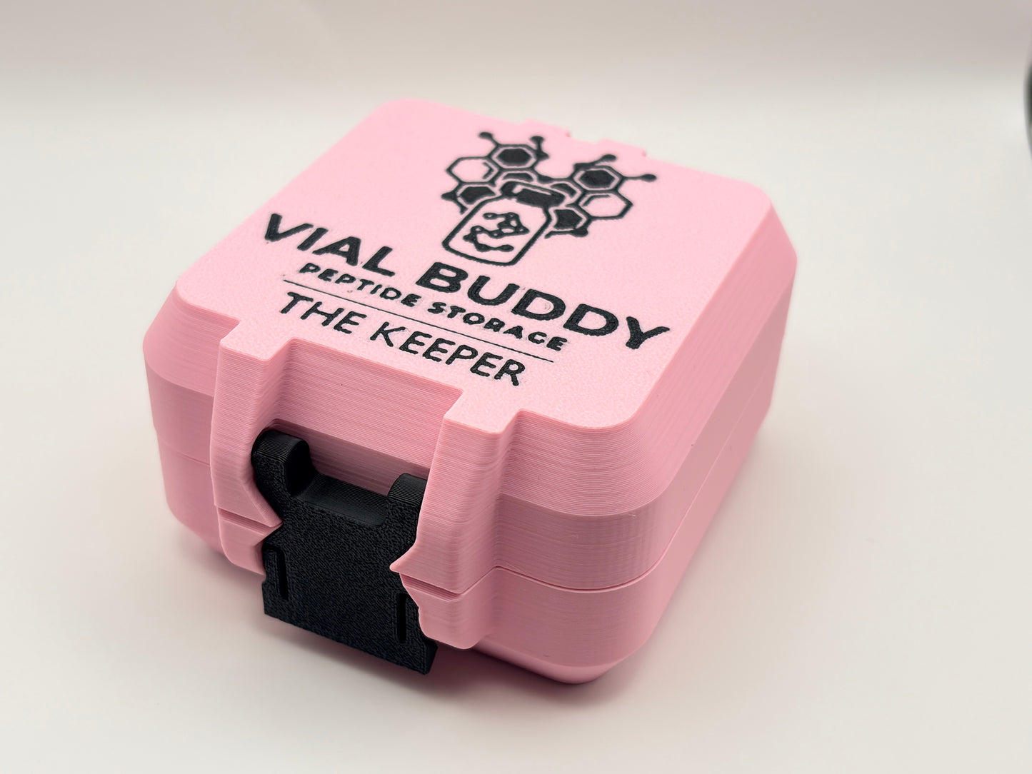 pink and black 3D printed 3ml vial holder for peptide storage south africa