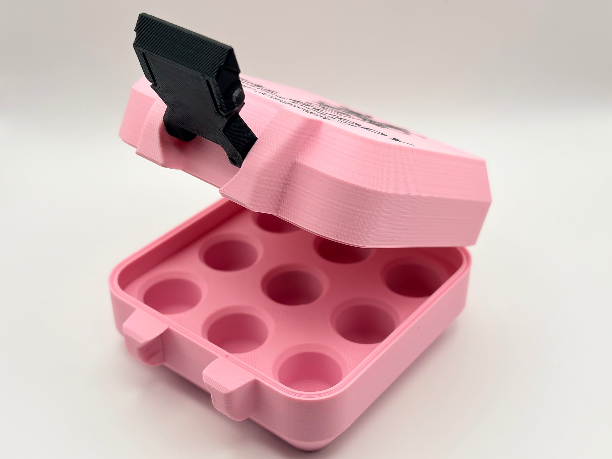 pink and black 3D printed 3ml vial holder for peptide storage south africa