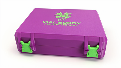 Purple and green 3D printed large combo storage box for TRT and peptide vials — The Armoury by Vial Buddy