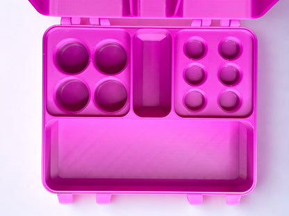 Purple and green 3D printed combo storage box for TRT and peptide vials — The Warrior by Vial Buddy