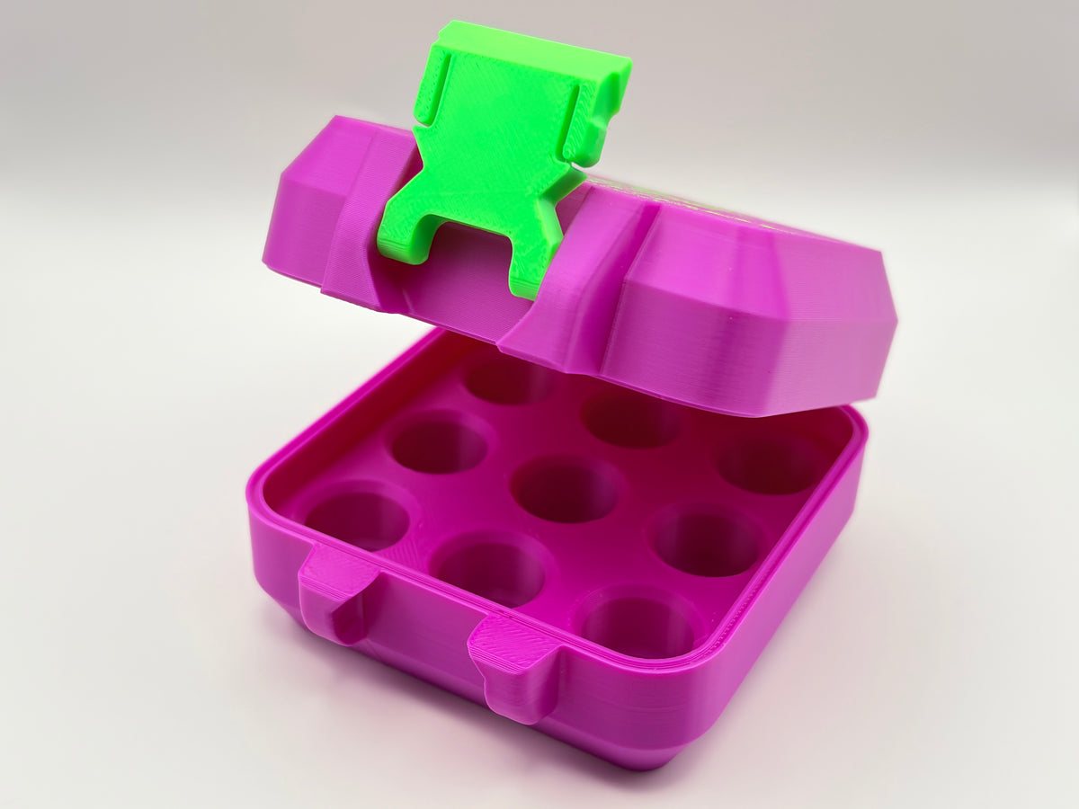 purple and green 3D printed 3ml vial holder for peptide storage south africa