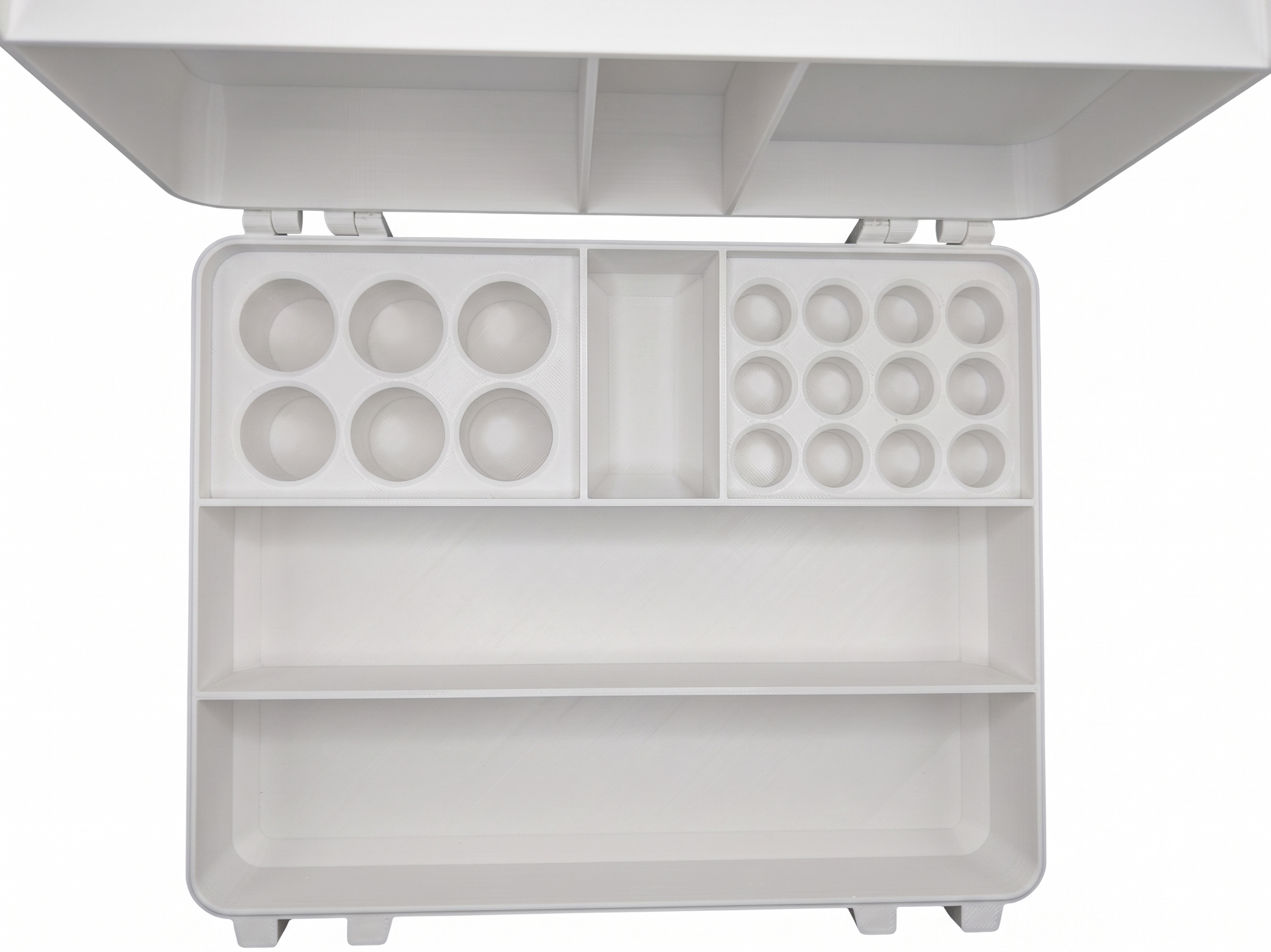 White and red 3D printed large combo storage box for TRT and peptide vials — The Armoury by Vial Buddy