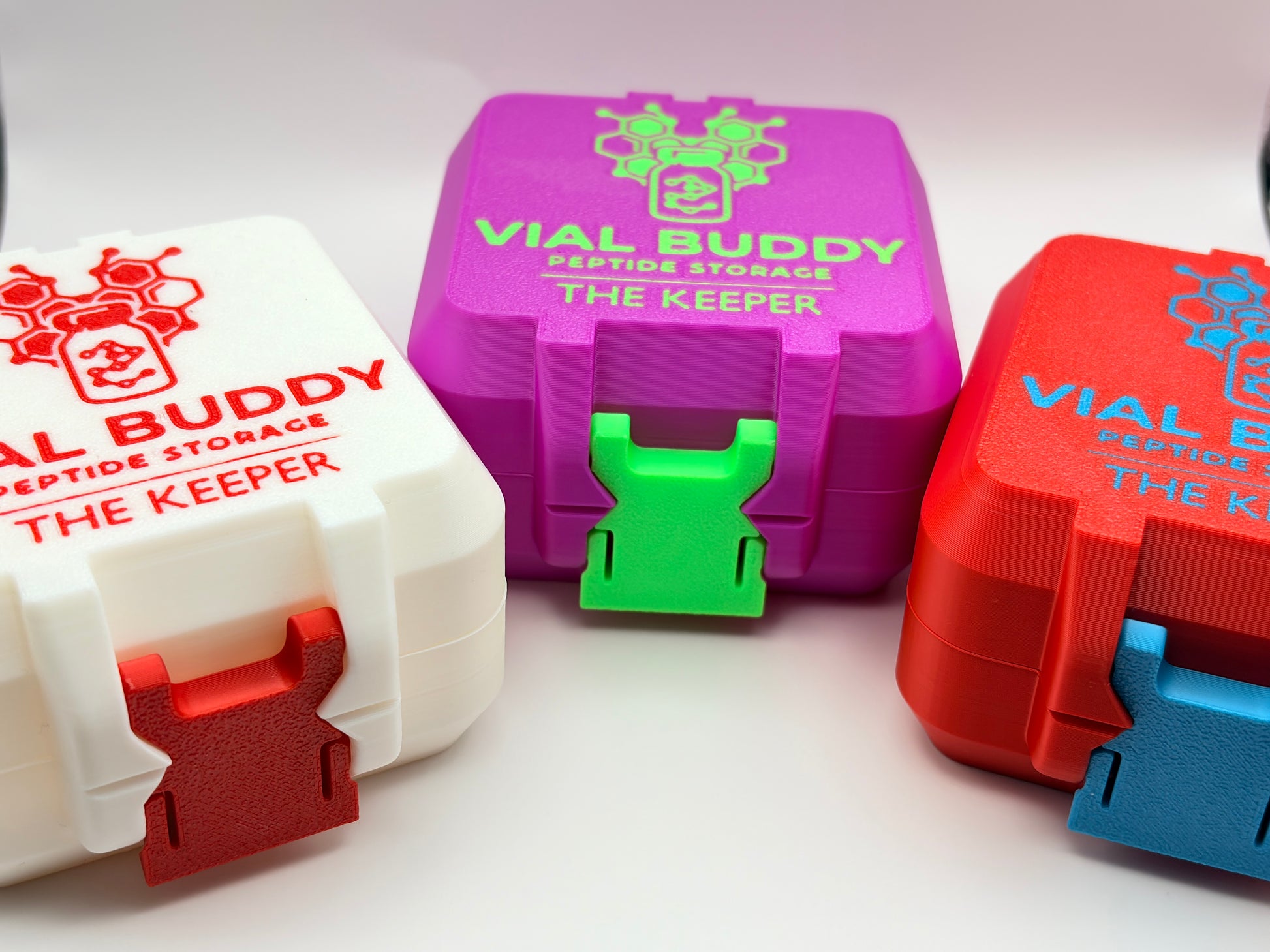 3D printed 3ml vial holder for peptide storage