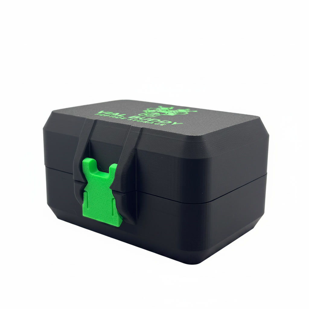 The Keeper XL vial holder, closed