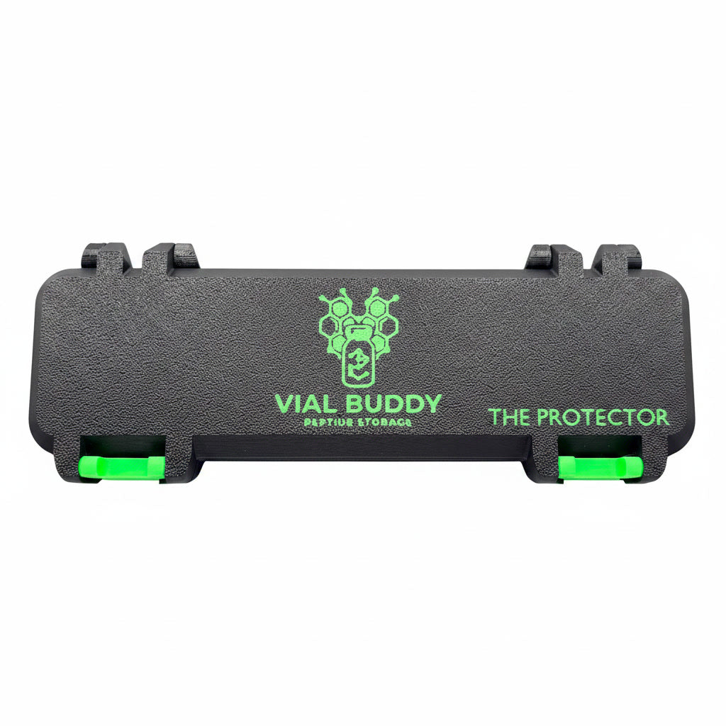 The Protector syringe storage case, closed